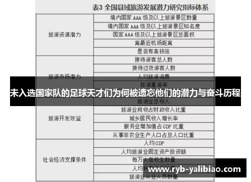 未入选国家队的足球天才们为何被遗忘他们的潜力与奋斗历程
